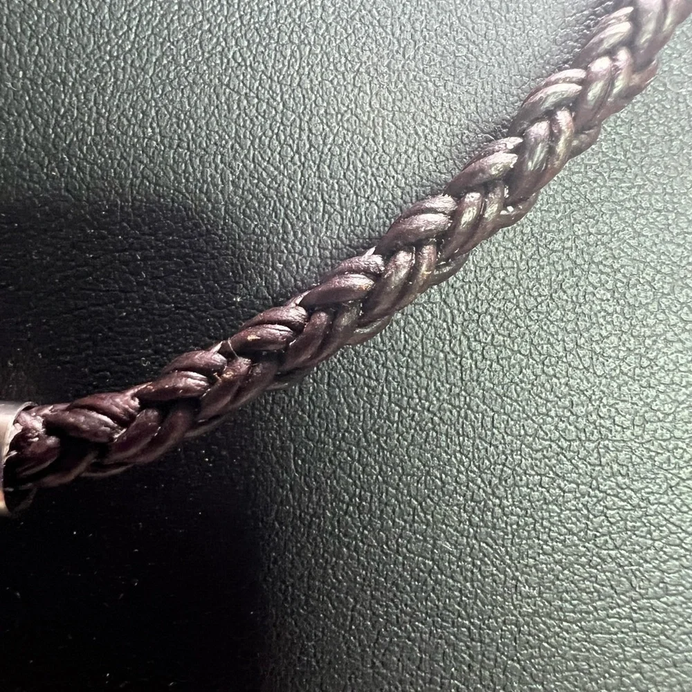 Urban Survival Gear Braided Leather Necklace 18” D13